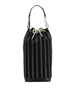 Oversized Bucket Bag, Canvas/Leather, Black, 0422, DB/P, 3*